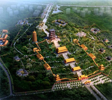 昆明市呈贡区三台山寺庙规划设计效果图