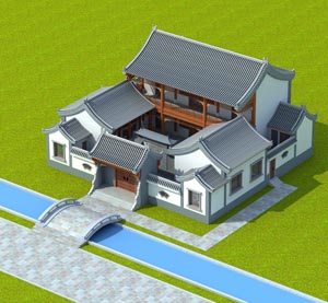 古建民居建筑房屋3d模型图